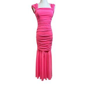 ELLIATT Pink Bodycon Capra Mesh  Sleeveless Midi Dress Size XS